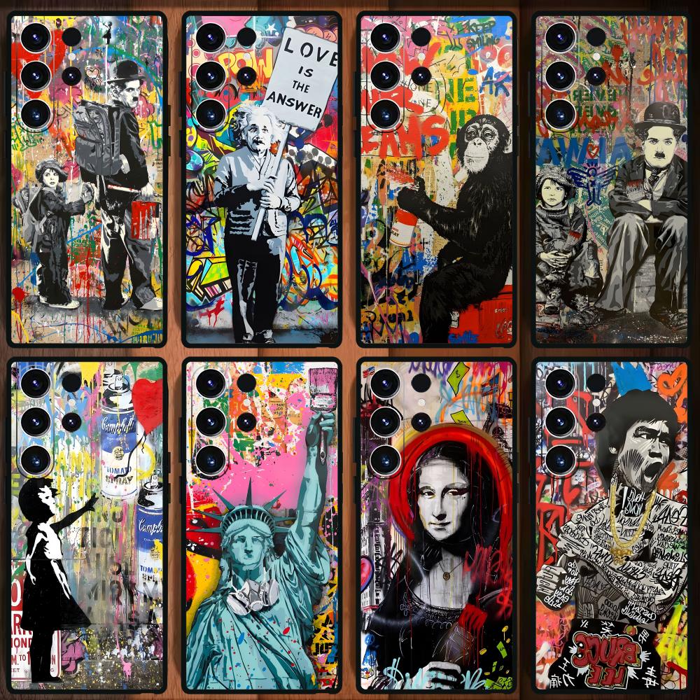 Phone Cases Art - Banksy Graffiti Artเคสโทรศัพท์สําหรับSamsung Galaxy S25 S24