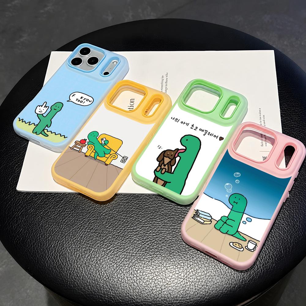 Phone Cases With Card Holder - เคสโทรศัพท์ไดโนเสาร์น่ารัก J-JOGUMAN Studio แบบ 2-in-1 ถอดแยกได้