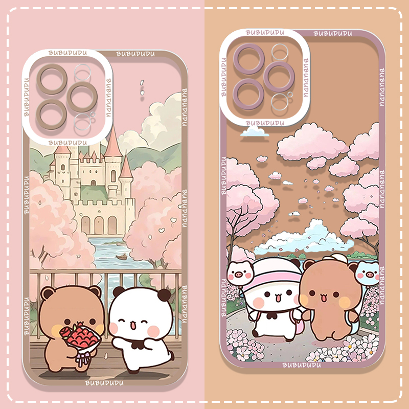 Phone Cases Samsung A14 - เคสโทรศัพท์ใสลายคู่รักน่ารัก BUBU DUDU สำหรับ Samsung Galaxy