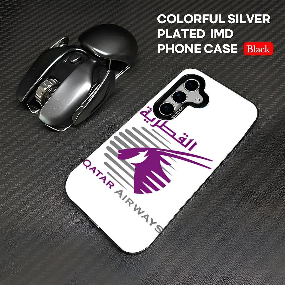 Phone Cases Qatar - กาตาร์แอร์เวย์เคสโทรศัพท์Celulares S25 กรณีIMDเคสโทรศัพท์ที่มีสีสันเงินเหมาะสําหรับAmsung Galaxy S24 S23