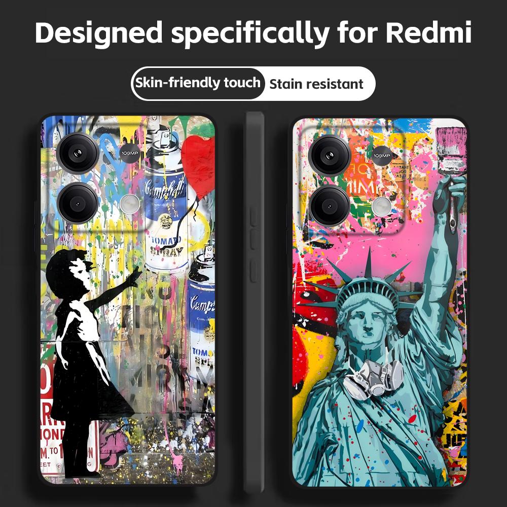 Phone Cases Art - Banksy Graffiti Artเคสโทรศัพท์สําหรับRedmiหมายเหตุ 14 13 12