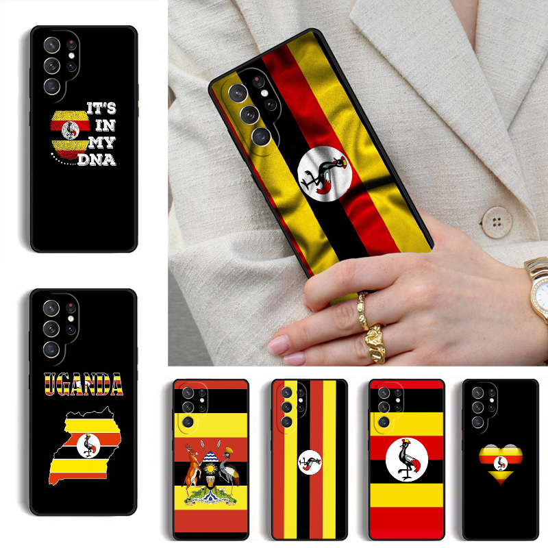 Phone Cases Uganda - เคสโทรศัพท์ลายธงชาติและตราแผ่นดินยูกันดา สำหรับ Samsung Galaxy S26 S25