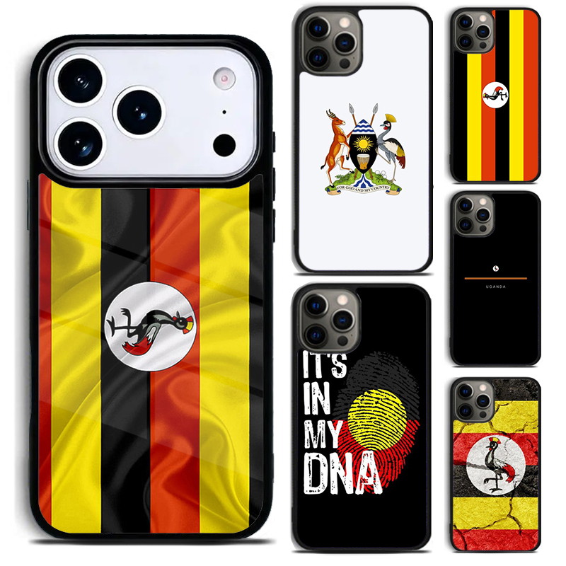 Phone Cases Uganda - เคสโทรศัพท์ลายธงชาติยูกันดา สำหรับ iPhone 17,16e,15,14,13,12,11,Mini,Pro,MAX วัสดุซิลิโคนนิ่ม