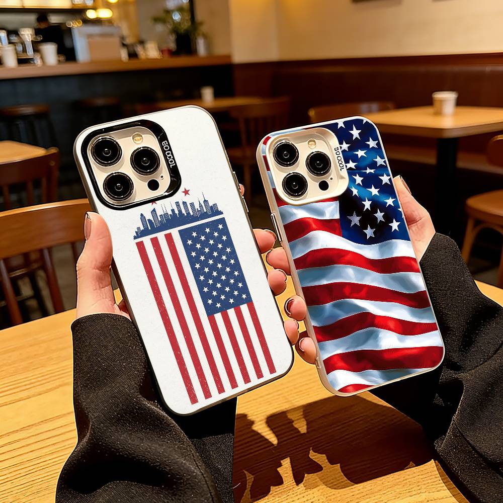 Phone Cases Usa - เคสโทรศัพท์ลายธงชาติสหรัฐอเมริกา สำหรับ iPhone 17,16,15,14,13,12,11 Plus,Pro Max,XS,