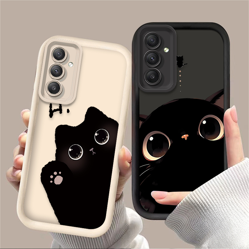 Phone Cases Samsung A14 - เคสโทรศัพท์แมวน่ารักตาโต สำหรับ Samsung Galaxy A54 A05