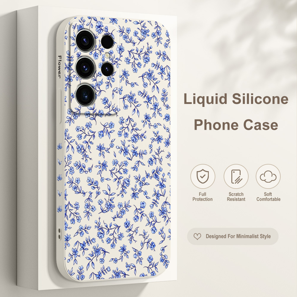 Phone Cases Galaxy S26 Ultra - เคสโทรศัพท์ลายดอกไม้บิดเกลียวสำหรับ Samsung Galaxy S26 S25 Edge