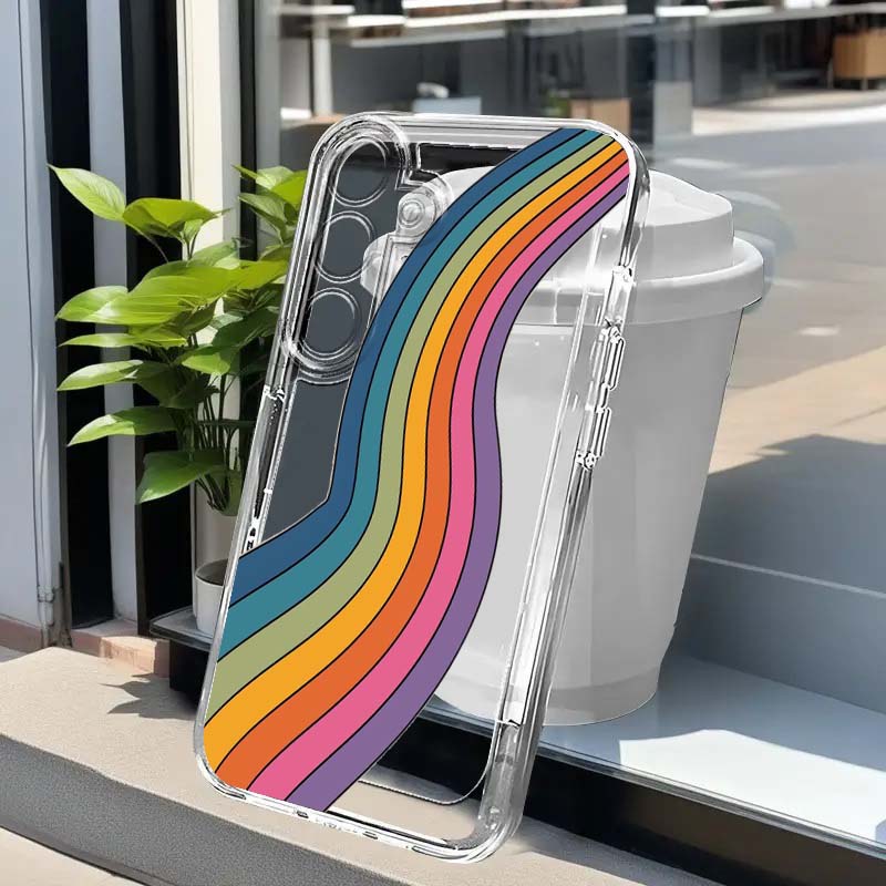 Phone Cases Samsung A14 - ศิลปะสายรุ้งสีสันสดใสสำหรับซัมซุงกาแล็กซี่ A73 A72 A71 A55 A54