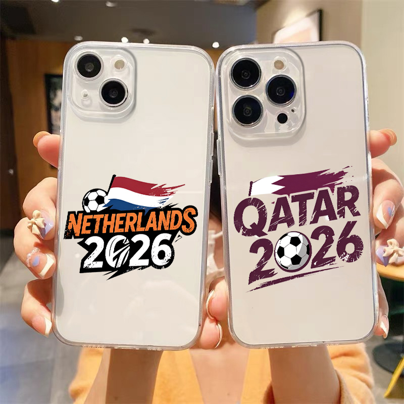 Phone Cases Qatar - เคสโทรศัพท์ใส TPU นิ่ม ลายทีมชาติเนเธอร์แลนด์ แชมป์กาตาร์ 2026
