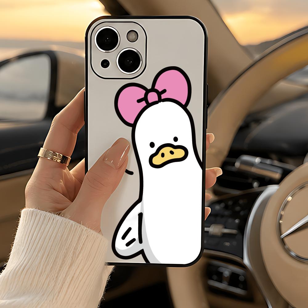 Phone Cases Big W - เคสโทรศัพท์ลายเป็ดขาว Animal B-Big W-White D-Duck สีดำ