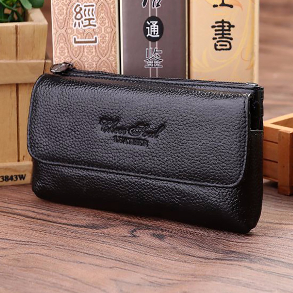 Phone Cases For Boys - กระเป๋าคาดเอวสำหรับผู้ชายกระเป๋าคาดสะโพกหนังแท้ธุรกิจหนังวัวแท้ห่วงผิวหนังวัวแท้เคสโทรศัพท์มือถือผู้ชายกระเป๋าตะขอ
