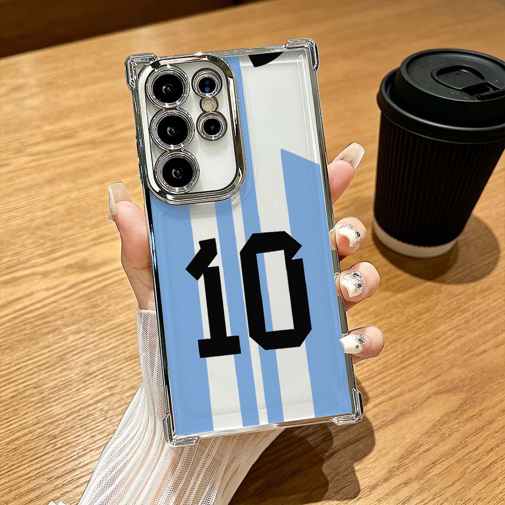 Phone Cases Jersey - เคสโทรศัพท์ลายการ์ตูนสีฟ้า หมายเลข 7 ป้องกันการตก สำหรับ Samsung