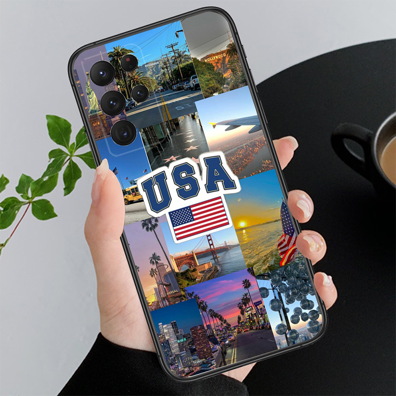 Phone Cases Usa - เคสโทรศัพท์ลายธงชาติสหรัฐอเมริกา สำหรับ Samsung A17 A55 A16