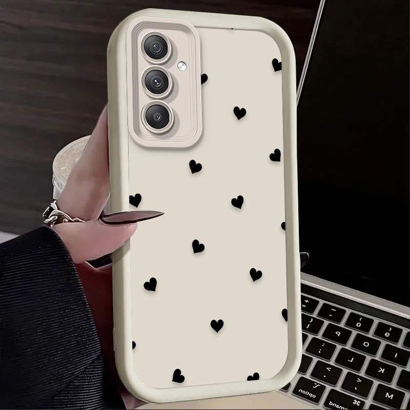 เคสลายโบว์รูปหัวใจสีดำสำหรับ S - Phone Cases Samsung A14 บทวิจารณ์และราคา