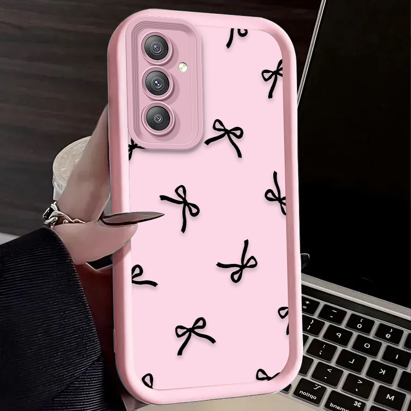 เคสลายโบว์รูปหัวใจสีดำสำหรับ S - Phone Cases Samsung A14 บทวิจารณ์และราคา