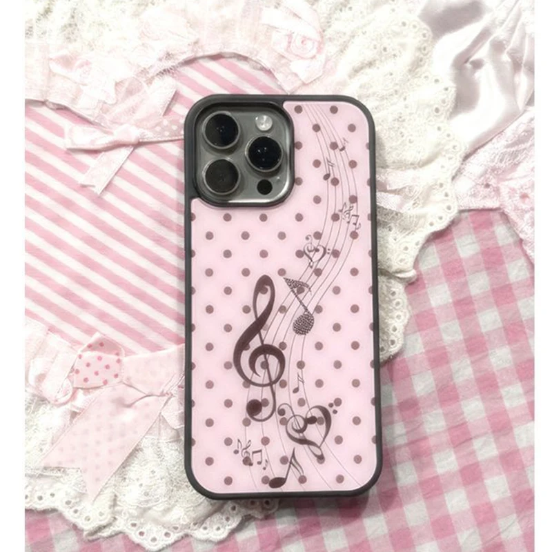 เคสโทรศัพท์ลายจุดสีชมพู-น้ำตาล - Phone Cases Korea บทวิจารณ์และราคา