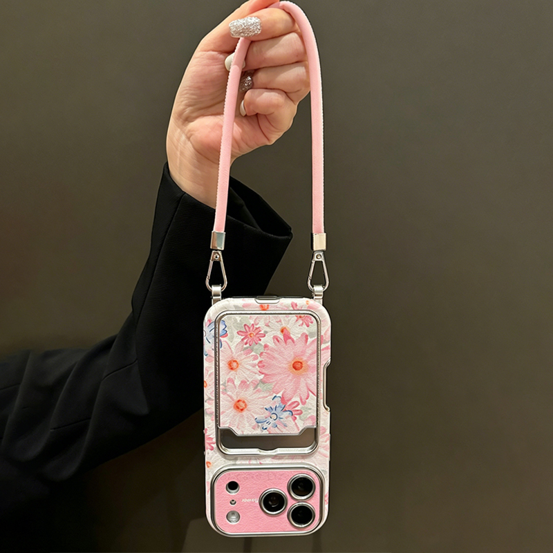 เคสโทรศัพท์ลายดอกไม้สีชมพู หนั - Phone Cases With Card Holder บทวิจารณ์และราคา