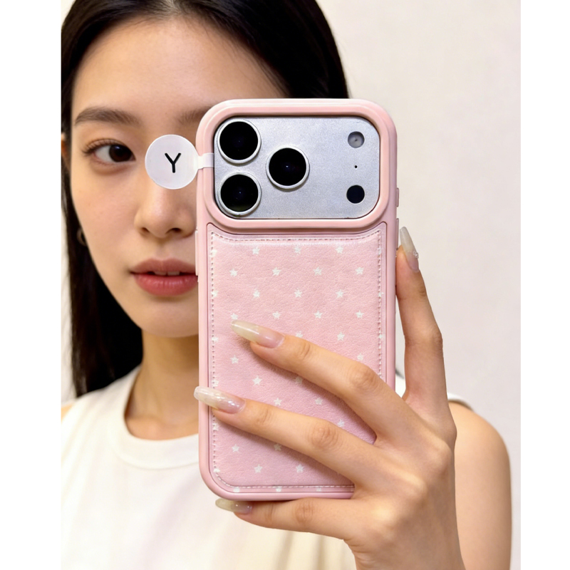 เคสโทรศัพท์หนังลายดาวสีชมพูหวา - Phone Cases Korea บทวิจารณ์และราคา